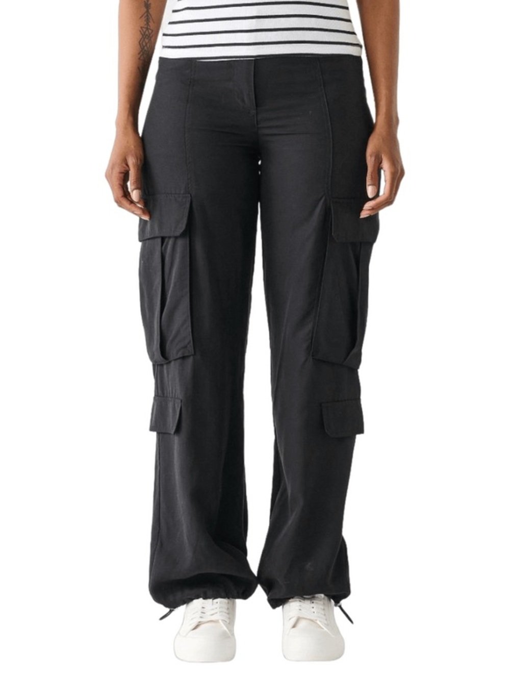 Women’s Black Cargo Pants with Utility Pockets - Dex
